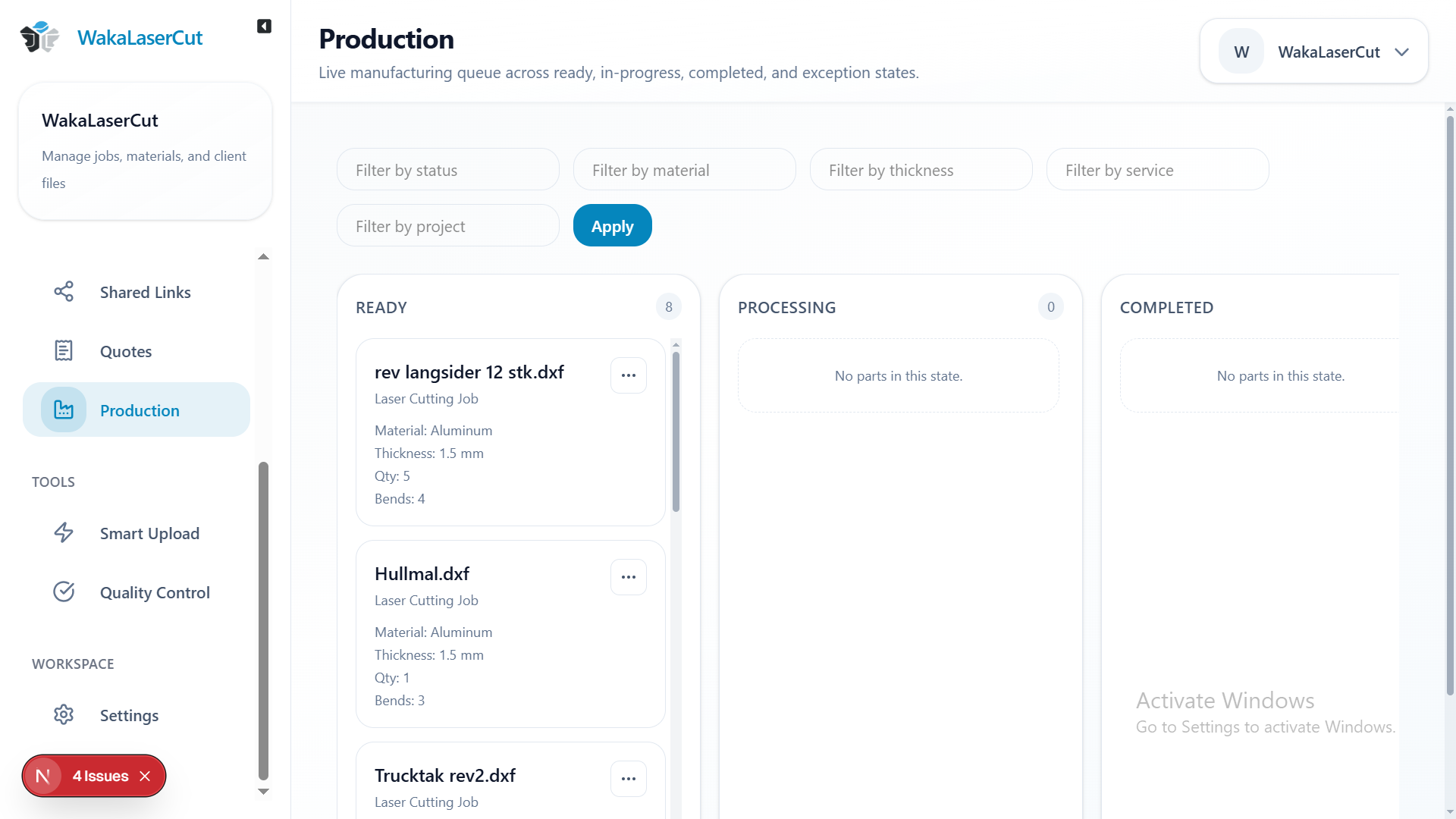 Manage production